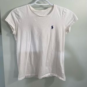 White polo shirt (navy blue logo)